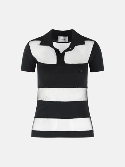 Coperni 'striped' Black Cotton Blend Polo Shirt