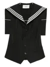 Coperni Tailored Vest Sailor Collar In Black