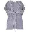 Coperni Striped Cotton Poplin Top In Blue