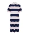 Coperni Women Multicolor Dress With All-over Stripe Pattern And Embroidered Logo On The Front In Cot In White