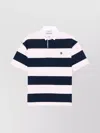 Coperni Striped Drop Shoulder Polo Top In White