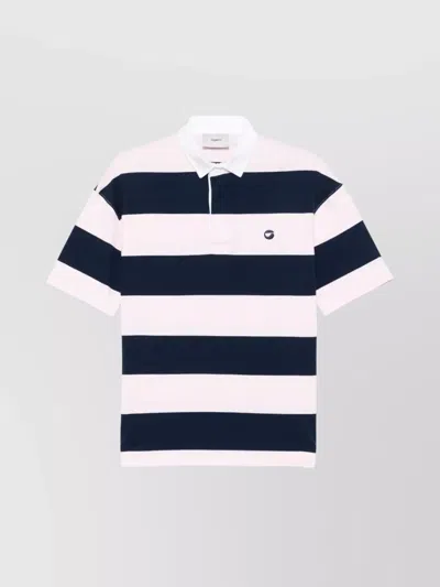 COPERNI STRIPED DROP SHOULDER POLO TOP