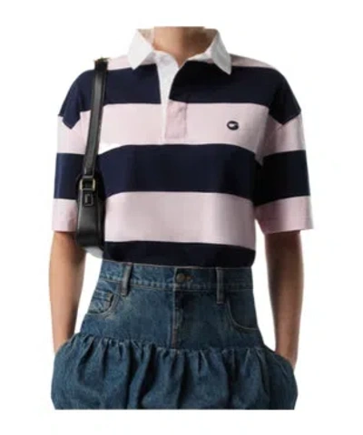 Coperni Striped Polo In Black