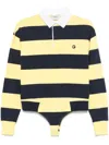 Coperni Striped Polo Bodysuit In 黄色