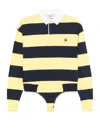 Coperni Striped Polo Bodysuit In Black