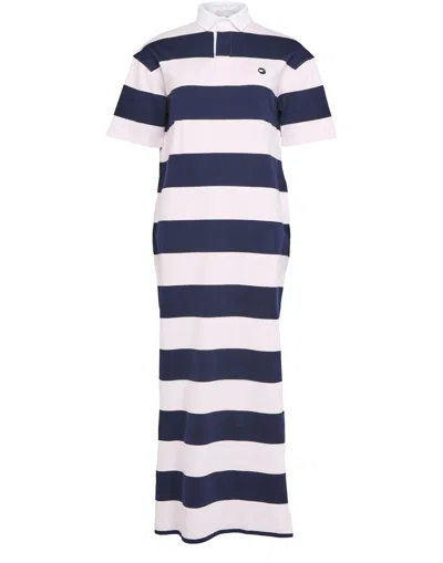 Coperni Striped Polo Dress In Blue