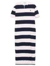 Coperni Striped Polo Long Dress Woman Navy E Pink