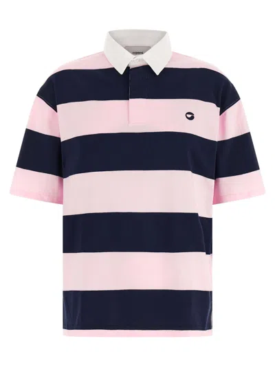 Coperni Striped Polo Shirt In Blue