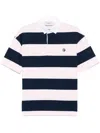 Coperni Striped Drop Shoulder Polo Top In Blue