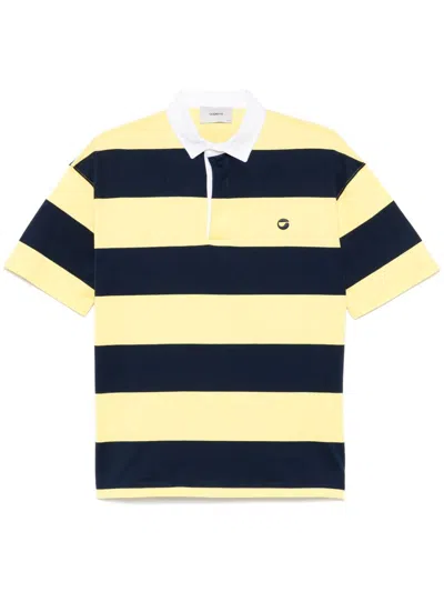 Coperni Striped Polo Top In Yellow
