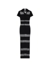 Coperni Gestreiftes Polokleid In Black