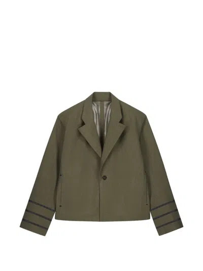 Coperni Striped Tailored Jacket In Green