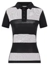 Coperni Striped Top With Polo Collar And Sheer Panels
