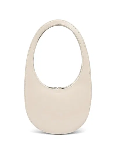 Coperni Swipe Grained Leather Shoulder Bag In Neutral