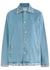 Coperni Collared Casual Jacket Studded Accents In Blue