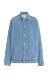 Coperni Collared Casual Jacket Studded Accents In Blue