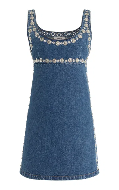 COPERNI STUDDED DENIM MINI DRESS