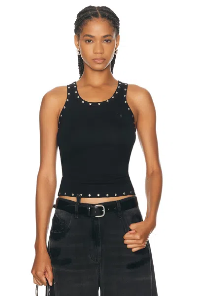 Coperni Studded Logo Tank Top In Black & Silver