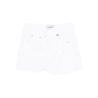 Coperni Studded Overlap Mini Skirt In Green