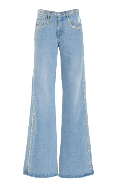 COPERNI STUDDED RIGID HIGH-RISE WIDE-LEG JEANS