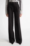 Coperni Studded Wide Leg Canvas Trousers In Black-silver