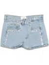 Coperni Studded Denim Mini Skirt Blue In Blue