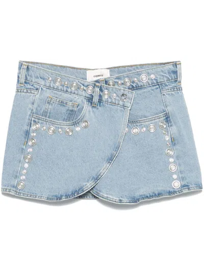 Coperni Studed Mini Skirt In Blue