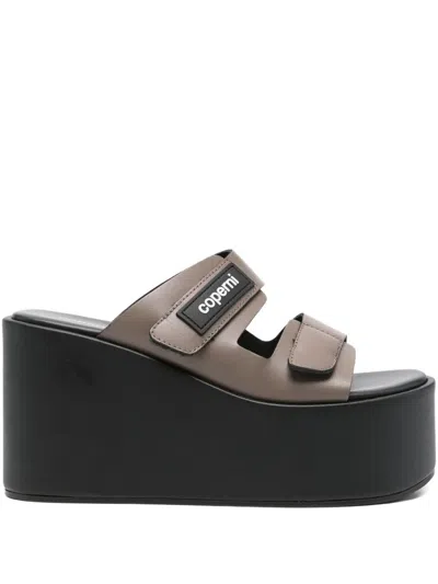 Coperni Stylish 100mm Heel Sandals With Velcro Straps In Black