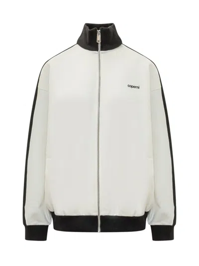 Coperni Stylish Zip Neck Track Jacket In White