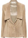 Coperni Suede Single-breasted Jacket In Neutrals