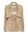 Coperni Suede Single-breasted Jacket In Neutral