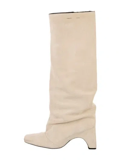 Pre-owned Coperni Suede Slouch Boots In Neutrals