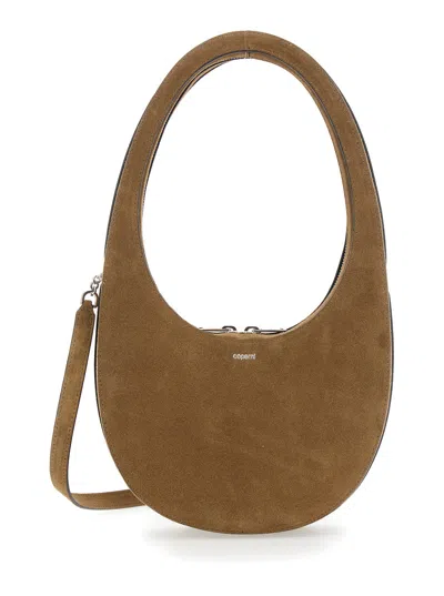 Coperni Suede Strap Cow Leather Shoulder Bag In Brown