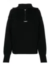 Coperni Logo Patch Half-zip Jumper In Black