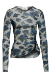Coperni Suspended Ascii Floral Jersey Top In Blue