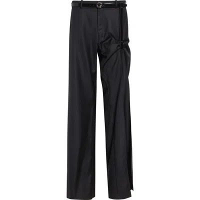 Coperni Suspended Leg Tailored Straight Leg Wool Pants In Animal Print