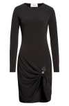 Coperni Suspended Long Sleeve Jersey Dress In Black