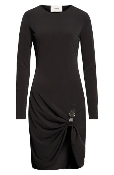 Coperni Suspended Long Sleeve Jersey Dress In Black