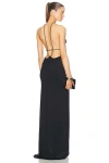 Coperni Suspended Triangle Backless Column Maxi Dress In Black