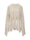 Coperni Ivory Wool Blend Sweater In Beige