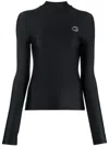 Coperni Tight High Neck Top In Black