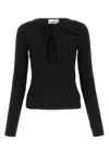 Coperni Black Long-sleeve Top With Twisted Cut-out Detail In Black