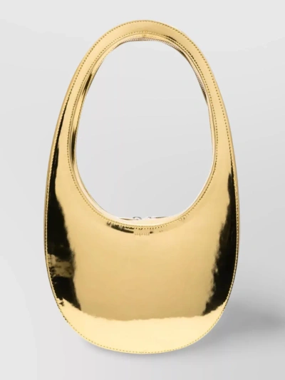 Coperni Swipe Bag With Curved Silhouette And Metallic Finish In Oro