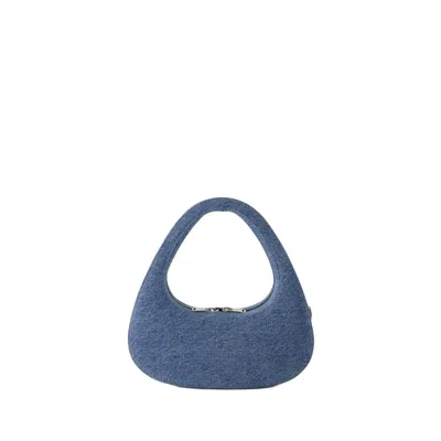 COPERNI COPERNI SWIPE BAGUETTE BAG - CANVAS - WASHED BLUE