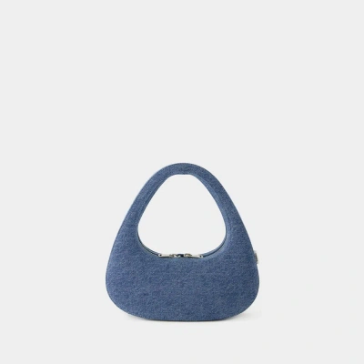 Coperni Swipe Denim Top Handle Bag In Blue