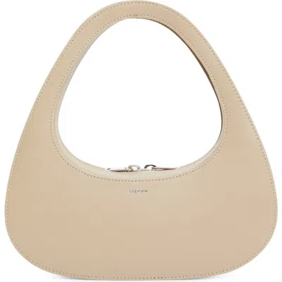 Coperni Swipe Baguette Leather Bag In Beige Taupe