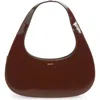 Coperni Swipe Baguette Leather Bag In Brown
