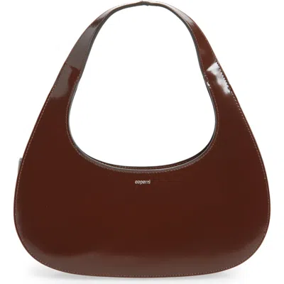 Coperni Swipe Baguette Leather Bag In Brown