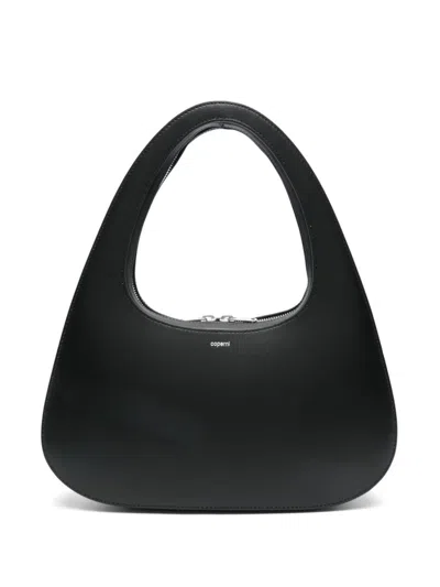Coperni Swipe Baguette Leather Shoulder Bag In Black