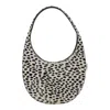 Coperni Swipe Black And White Handbag With Brushed Effect And All-over Polka Dots Motif In Fabric In Multi